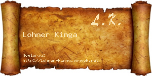 Lohner Kinga névjegykártya